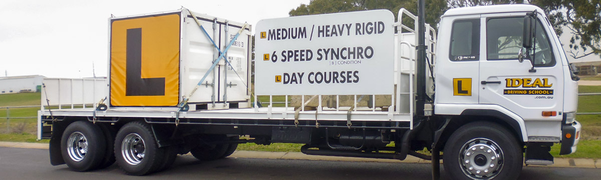 Heavy-Rigid truck with 6-speed synchromesh gearbox for driver training at Ideal Driving School, Toowoomba